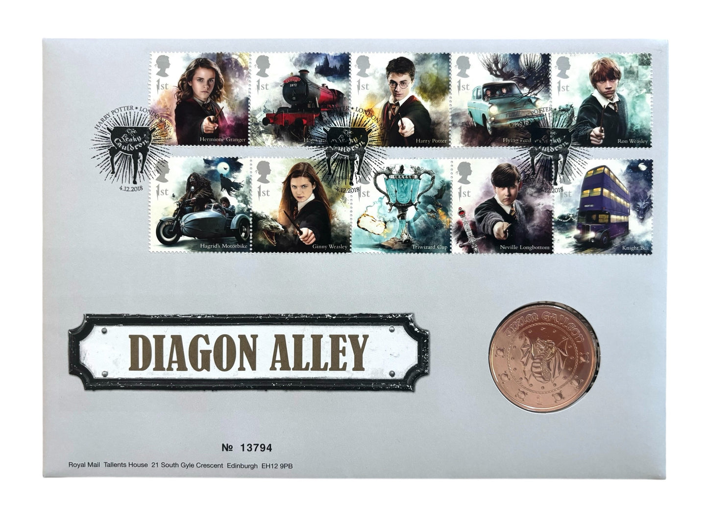 Harry Potter 2018 Limited Edition Diagon Alley Medal Cover