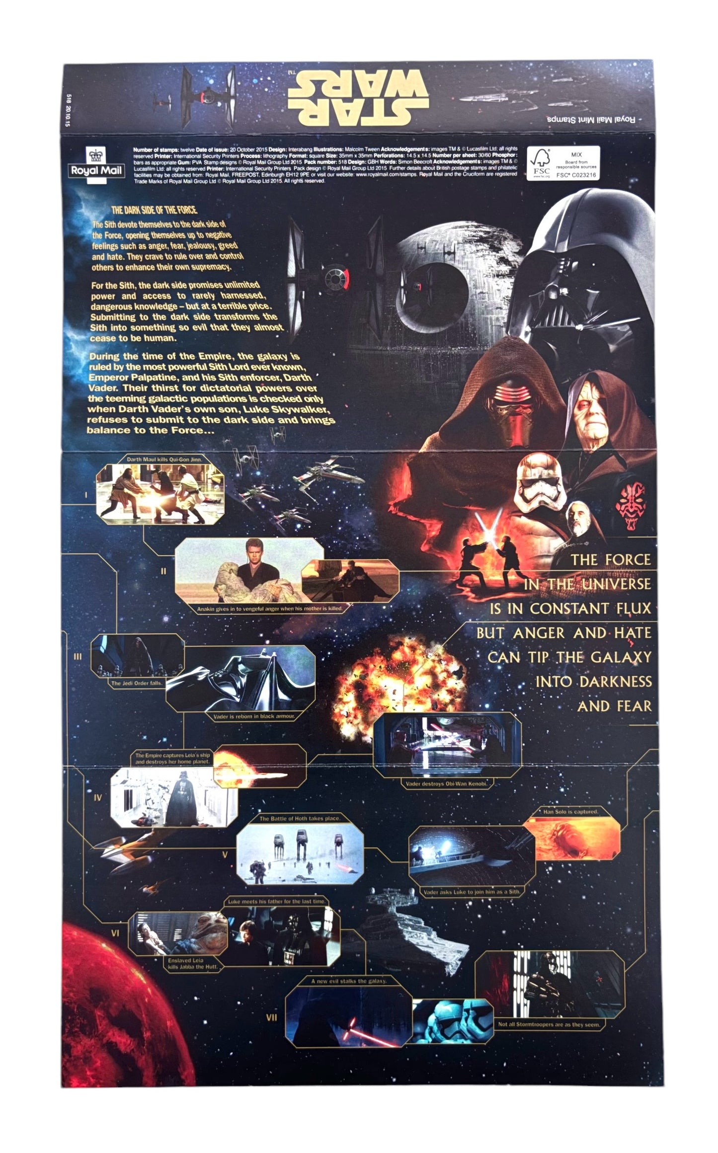 Star Wars 2015 Collectable  Stamp Set